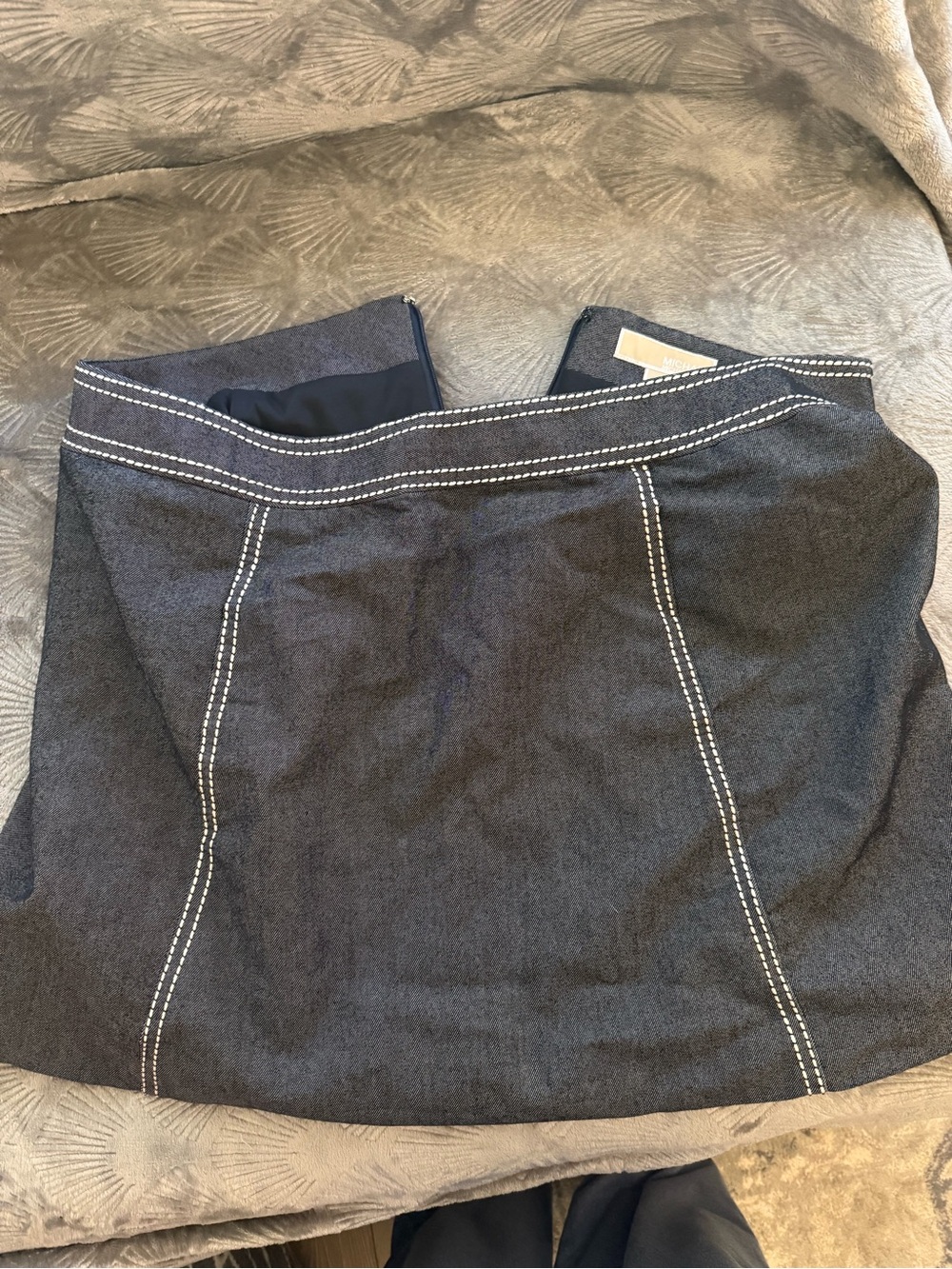 Michael Kors charcoal gray mini skirt with contrast stitching